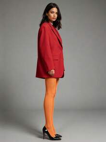 1pc Women's Solid Color Elegant Tights, Suitable For Daily, Party, Date Wear - Multicolor - View 2