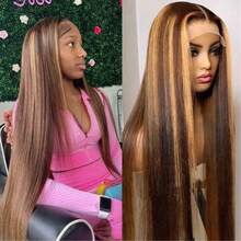 13*4 HD Transparent Lace Front Wig, Straight Human Hair, P4/27 Honey Blonde Highlights, 200% Density, With Natural Hairline And Delicate Baby Hairs – Premium Everyday Styling For Women. - S4/27 - View 8