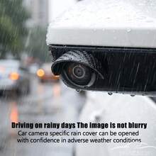 [Camera Rain Guard + Camera Lens Protector]Car Panoramic Camera Protective Cover, Rearview Camera Lens Guard, Dustproof, Scratch-Resistant, Shock-Resistant, High Definition And High Transparency, Does Not Affect Visibility, Suitable For Sedan And SUV Models, Vehicle Accessories - A - View 7
