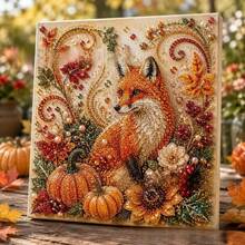 1pc New Autumn Pearl Painting DIY Handmade Kit, Handmade Rhinestone Pearl Art Set, Autumn Style Home Wall Decor Stress Relief Ornament, Suitable For Adults - Multicolor - View 5