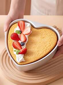 Heart Shaped Cake Pan With Removable Bottom, Nonstick Aluminum Cheesecake Mold, Mother's Day Birthday Wedding Bakeware - Silver - View 3