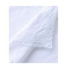 CoCoUSM Womens Large Soft White Embroidered Handkerchiefs - 60s Cotton Square 16inch - White - View 5