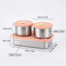 Portable 304 Stainless Steel Lunch Box With Lid, Divided Fruit Salad Food Storage Container, Leak Proof Bento Box, Dishwasher & Microwave Allowable, Suitable For Student Adult Use In School, Office, Outdoor Camping, Picnic,Travel, Back To School - Multicolor - View 23
