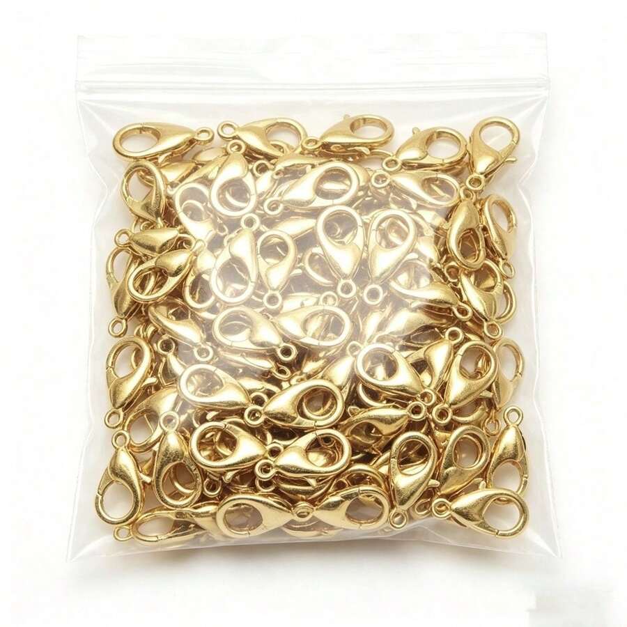 100pcs 12*7mm Lobster Clasp Gold & Silver Jewelry Clasps For Jewelry Making Accessories And Bracelet Necklace Ornament Making - KC Gold - View 1