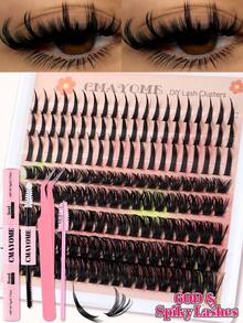 140/150 Pcs D-Curl Fluffy False Eyelash Clusters, Super Thick & Long Lash Clusters, Curled Individual Lashes, Thin & Long Lashes, Cartoon Effect Long Lashes, Suitable For Beginners Home Use. - Multicolor - View 15