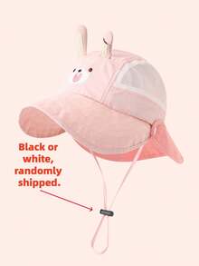 1 pieza Sombrero de cubo con diseño de animal, dinosaurio, conejo, oso, sombrero de sol protector para bebé, sombrero de sol de malla transpirable para niños, adecuado para primavera, verano, otoño - Multicolor - Ver 10