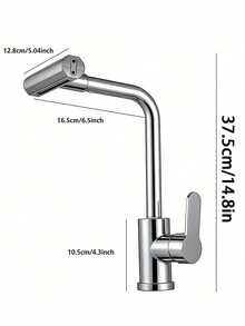 Stainless Steel Kitchen Faucet With Waterfall Function, Single Handle 4-Mode Hot & Cold Water Tap, High Arc Spout With 360° Swivel, Dual Control Handle Anti-Splash Design, Modern Bohemian Style, Durable Stainless Steel Material, Single Hole Installation, Includes Installation Hardware, Perfect For Kitchen And Bathroom Sinks, Essential Modern Home Accessory, Ideal Holiday Gift And Home Renovation Choice - Silver - View 4