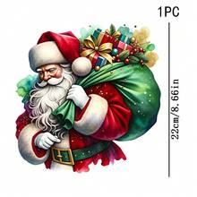 1pc/2pcs/3pcs Santa Claus With Large Gift Box Dreamy Holiday. Polyurethane Heat Transfer Stickers, Suitable For T-Shirts, Sweatshirts, Pillows, Backpacks And Handbags, Ideal Holiday Gift, Holiday Gift|Holiday Design|Durable Print - Multicolor - View 8