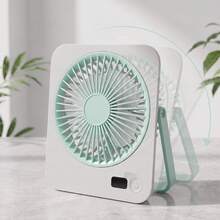 GICOOK 1200mAh Portable USB Plug-In Desktop Fan, Ultra-Quiet Adjustable 180° Folding Design, Suitable For Home Office Travel, Multi-Functional Cooling Device, Lightweight Cooling Fan Electric Fan Hobby Small Fan Mini Fan - White - View 5