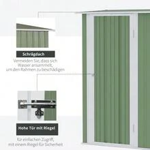 Garden Shed Tool Storage With Door Outdoor Steel Green 142 X 84 X 189 Cm - 綠色 - 查看 4