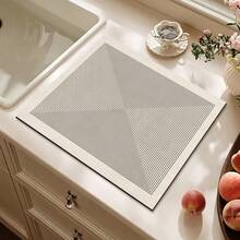 Kitchen Dish Drying Mat, Tabletop Absorbent Mat, Dish Drying Mat For Bowls And Plates, 3.6mm Thick - Line F - View 5