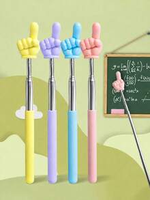 1pc/2pcs/4pcs 68cm Telescopic Finger Reading Stick (Random Color), Teaching Pointer, Multiple Colors Available, Reading Finger Telescopic Pointer, Pointing Teaching Tool Baton, Teacher's Teaching Stick, Parent/Teacher Teaching Aid Pointer, Reading Stick For Book Learning, Suitable For Birthday Gift Bags, Party Fillers, Classroom Rewards And Carnival Prizes (Random Color) - Multicolor - View 1