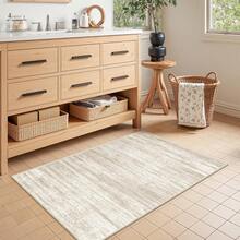 Alfombra de pasillo antideslizante para dormitorio, alfombra lavable con reverso de goma - Alfombra suave de pelo corto para cocina, lavandería, baño (61 x 244 cm, beige/marfil) - Gris Oscuro - Ver 1