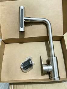 Stainless Steel Kitchen Faucet With Waterfall Function, Single Handle 4-Mode Hot & Cold Water Tap, High Arc Spout With 360° Swivel, Dual Control Handle Anti-Splash Design, Modern Bohemian Style, Durable Stainless Steel Material, Single Hole Installation, Includes Installation Hardware, Perfect For Kitchen And Bathroom Sinks, Essential Modern Home Accessory, Ideal Holiday Gift And Home Renovation Choice - Silver - View 18