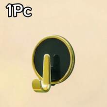 1Pc/4/8Pcs Gold Rim Round No-Drill Adhesive Hooks, Colorful Wall Hooks, Bathroom Towel Hooks, Key Hooks, Strong Traceless Adhesive Hooks - Multicolor - View 22