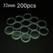 50pcs Commemorative Coin Protector Display Cases, Transparent Plastic Coin Holders, Coin Collection Storage Boxes - Blue and White - View 24