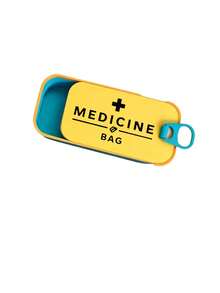 迷你便攜式收納盒，印有「MEDICINE BAG」字樣，扣蓋式緊湊藥丸盒，適用於藥片、繃帶與急救用品，適合通勤、短途旅行、宿舍書桌與居家梳妝台收納，學生與戶外愛好者理想選擇，實用小眾生日禮物，旅行迷你收納盒，口袋尺寸醫療收納盒 - 彩色 - 查看 12