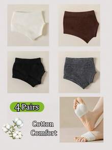 1/3/4 Pairs Bikini Cotton Split Toe Socks, Summer Thin Half-Palm Invisible Two-Toe Socks, Matching Flip-Flops - Multicolor - View 20