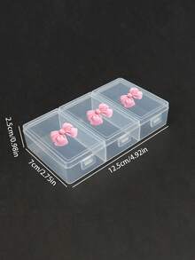 Single 3-Compartment Tool Organizer Box With Bow Decor, Unique Design, Jewelry Bead Packaging Box, Storage Divider Box, Independent Flip Lid Sorting Box, Fishing Tackle Storage Box, Nail Art Storage Box, Hardware Storage Box, Gift For Her - Multicolor - View 11