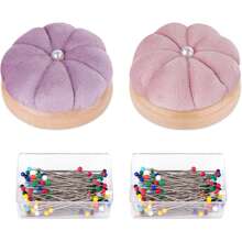 1 Pumpkin-Shaped Sewing Kit Bag, Sewing Accessories, Fabric Handmade DIY Needle And Thread Storage, Pincushion, Needle Bag, Wooden Base Needle Bag, Needle Holder, Pincushion, Wooden Needle Clip, Japanese Style Needle Clip, Needle And Thread Organizer, Needle And Thread Storage Mat - Lotus Root Pink - View 10