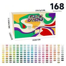 24-168 Colors Direct Liquid High Elasticity Soft Tip Acrylic Markers, No-Press Layering Color Pens With Intelligent Ink Control, Suitable For Canvas, Fabric, Rock, Ceramic, Wood And Glass, Artist Grade Craft Supplies, Back To School Essentials - Multicolor - View 13