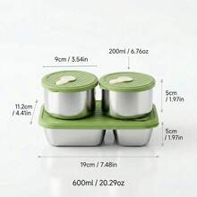 Portable 304 Stainless Steel Lunch Box With Lid, Divided Fruit Salad Food Storage Container, Leak Proof Bento Box, Dishwasher & Microwave Allowable, Suitable For Student Adult Use In School, Office, Outdoor Camping, Picnic,Travel, Back To School - Multicolor - View 17