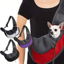 Lightweight Pet Sling Carrier, Breathable MeshCrossbody Bag For Small Dogs Cats, Portable Hands-Free Travel Tote With Adjustable Strap For Daily Walks,Trips & Outdoor Activities - Multicolor - View 3