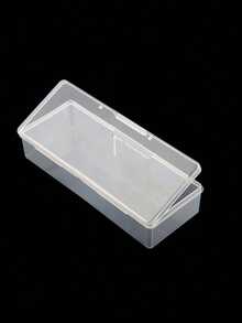 1pc Double Layer Nail Art Tool Storage Box, Large Capacity, Can Store Nail Polish, Glue And Nail Files, Double Layer Compartment Storage Box - White - View 3
