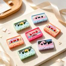 5/10/15pcs Cute Realistic Tape Fridge Magnets, Resin Material, Vintage Music Lover Gift, Colorful Tape Shaped Fridge Decoration Magnets, Home Decor - Multi-color - View 6