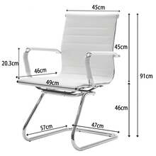 WAHSON OFFICE CHAIRS 6PCS PU Leather Office Chair Metal Frame Conference Chair For Meeting Room/Reception Area - 白色六把 - 查看 4
