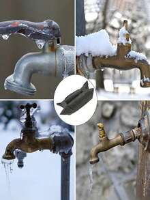 1件加厚水龍頭防凍保溫套，戶外水管防凍防塵罩，防止水龍頭結冰，冬季保溫配件，可重複使用，易拆卸，適用於居家花園廚房，冬季必需品 - A - 查看 8