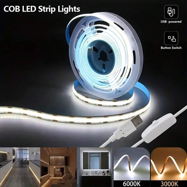 1 قطعة/3 قطع/5 قطع أضواء شريط LED، تعمل بالطاقة من USB، مع مفتاح زر، مرنة وقابلة للقطع ولاصقة، أضواء LED بيضاء/بيضاء دافئة، سهلة التركيب لغرفة النوم والخزانة وخزانة المطبخ وإضاءة خلفية التلفزيون، أضواء ديكور المنزل مناسبة لإضاءة خلفية التلفزيون وغرفة النوم والخزانة والحفلات