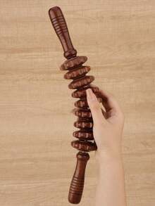 Wooden Massage Roller Tool, Manual Massage Roller Stick For Body Shaping, Lymphatic Detox, Cellulite Reduction, And Muscle Massage For Waist, Thighs And Abdomen, Suitable For School, Back To School, Travel And More - Coffee - View 6