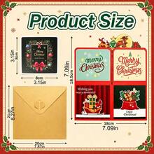 1pc,Christmas Pop-Up Three-Dimensional Box, Christmas Greeting Card With A Note Card And Envelope Atmosphere Scene Setting Props Gift - Multiple Styles - View 2