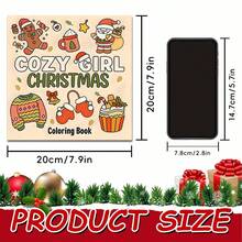 GDTME 2027 New Cozy Girl Warm Christmas Coloring Book, 20*20cm Square Format, Single Volume 24 Pages, 120g Thick Pearlescent Paper. Inner Pages Feature Healing Christmas Elements Like Wreaths, Gingerbread Men, Christmas Hot Drinks, Candy Canes, Etc. Minimalist And Cute Art Style With Clear And Smooth Lines For Easier Coloring. Thick Paper Prevents Bleeding And Seepage, Suitable For Colored Pencils And Crayons. Ideal For Teens 14+ And Adults For Leisure And Stress Relief Coloring, Full Of Atmosphere, Perfect As A Creative Christmas Holiday Gift. - Cozy Christmas Coloring Book for Women - View 5