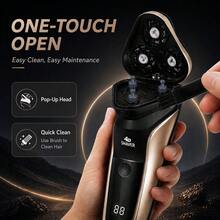 WEEME 1pc Men's Electric Shaver, Cordless Rotating Shaving Tool, USB Charging - Equipped With LED Intelligent Digital Display, Portable Electric Shaving Razor, Suitable For Travel And Daily Shaving. - Champagne Gold - View 6