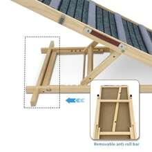 Upgraded Dog Ramp For Couch, Small Dog Ramp For Sofa, 6 Adjustable Height From 14'' To 25", Portable Stable Pet Steps With Non-Slip Pad, Pet Ramps Use For Sofa Couch Stairs - Natural Wood - View 5