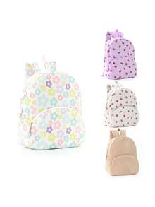 Printed Backpack Lightweight Daisy Pattern Front Pocket Bag Dual Zippers Casual Daily Use Bag Suitable For Travel, Outings And Gifts - Multicolor - View 1