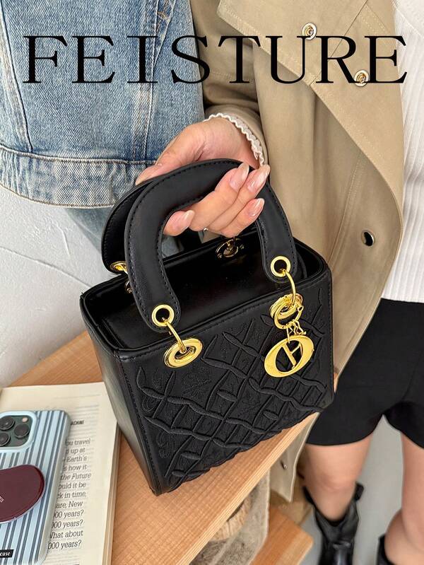 FEISTURE 1pc, Vintage Women's Handbag With Long Shoulder Strap, Shoulder Crossbody Bag, Suitable For Girls, Women, College Students, New Professionals And White-Collar Workers, Perfect For Work, Business, Commuting, School