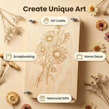 Floral Pressing Kit With Diary Bookmark Frame, Dried Flower Specimen Making, Pressed Flower Press Set, 8-Inch Flower Press Kit For Crafting, Adult Hobby Development, Dried Flower Plant Wedding Bouquet Preservation Set - Embossed Panel - View 3