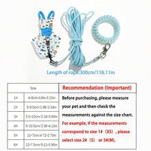 3件套小型宠物牵引绳套装，可调节鸟类/鹦鹉胸背带，带训练牵引绳和腕带，防走失户外用品套装 - 淺藍色 - 查看 10