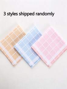 3pcs 28cm Satin-Like Soft Small Square Handkerchiefs, Absorbent Sweat Towels, Gift Handkerchiefs - Multicolor - View 4