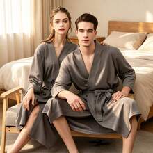2026 New European & American Style Couple Robes, Spring/Summer Pure Cotton Absorbent Quick-Dry Women's Couple Robes - Multicolor - View 1