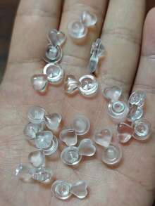 10/30/50pcs Heart-Shaped Silicone Earring Backs, Suitable For Heavy Earrings, Invisible Lift Support Pads, Prevent Ear Lobe Sagging, Secure Ear Studs And Dangle Earrings Lifter - Clear Heart Ear Backs - View 8