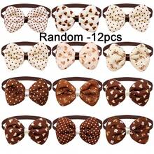 5/12pcs Fashionable Brown Dog Cat Bow Adjustable Pet Dog Bow Tie Dog Beauty Pet Accessories - Multicolor - View 9