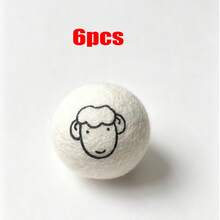 1/3/6pcs Natural Wool Dryer Balls, Reduce Static, Soften Clothes, Fabric Care, Sheep Pattern, Home Essential, Ball Pit, Laundry, Facial Cotton Balls, Cotton Balls - Standard Model - View 14