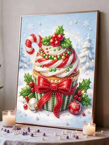 1pc/3pcs Pearl Painting Set Cupcake Theme Adult Round Half Pearl Rhinestone Art Handmade Home Wall Decoration Christmas Gift - Sets - View 2