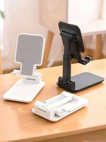 New Foldable Desktop Phone Stand 360° Rotating Slouchy Phone Base Adjustable Height And Angle Portable Tablet Holder Stable Desktop Phone And Tablet Stand Suitable For Office Bedroom Travel - Black - View 2