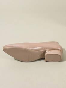 French Style Versatile Chunky Heel Flat Pointed Toe Low Vamp Slip-On Shoes Comfortable Daily Commute Shoes - Camel - View 7