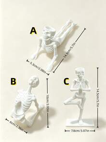 1/3pcs Vintage Funny Skeleton Figurine Succulent Planter, Halloween Multiple Yoga Pose Bone Sculpture Flower Pot, Niche Art Desktop Decor, Suitable For Air Plant Micro Landscape Decoration Container - Yoga Skeleton - View 9